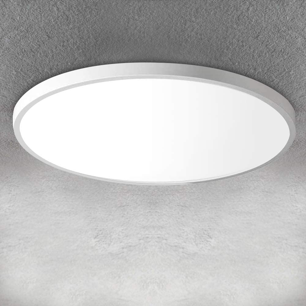 LED Flush Mount Ceiling Light Fixture, 3200ML 4000k Natural White 12 Inch  Flat Modern Ceiling Lighting, 24W(240W Equivalent), Used in Bedroom