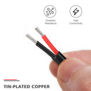 20M/65.6ft 22AWG Conductor Wire, Red & Black Tinned Copper Hookup Wire Kit, 2 Pin with Black Reel Package