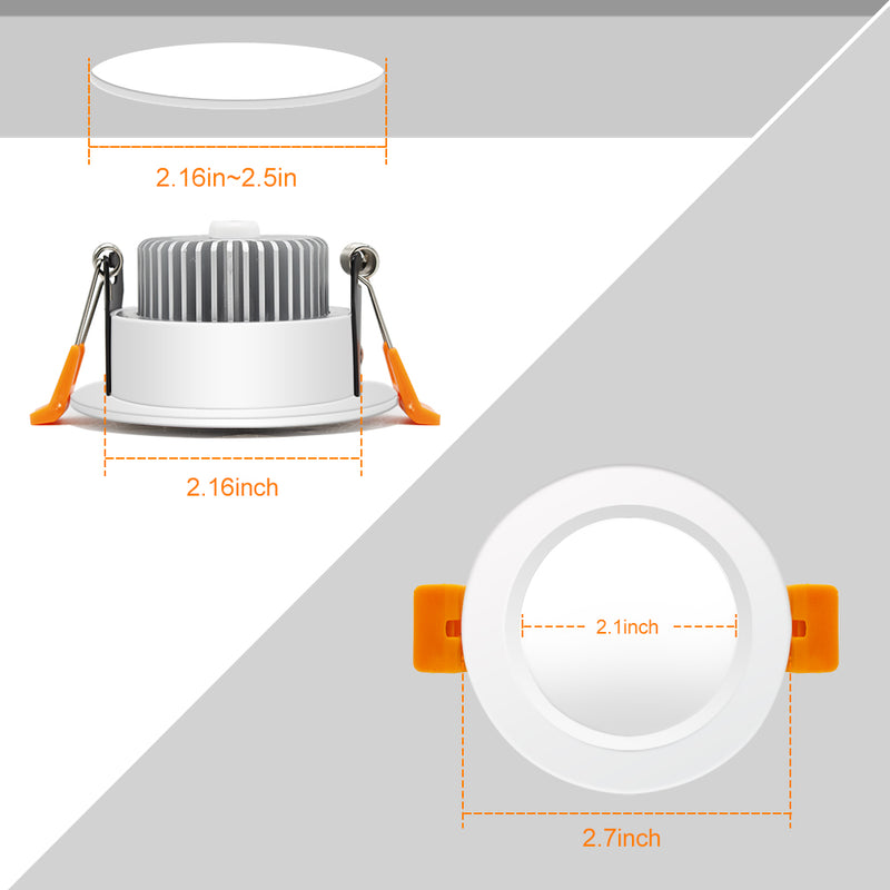 2 Inch Dimmable LED Recessed Lighting 6 Pack