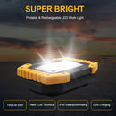 30W 1500LM LED Rechargeable Portable Waterproof COB Floodlight, with Stand Built-in Mobile Power Work Light, 2 Packs