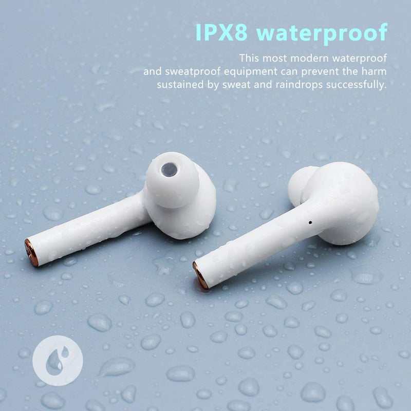 Wireless Earbuds with Microphone,J3PRO Bluetooth 5.2 Headphones in-Ear,Touch Control Hi-Fi Stereo Sound Earphones,30H Playing Time/Deep Bass/USB-C/IPX8 Waterproof Sport Headset for iPhone and Android