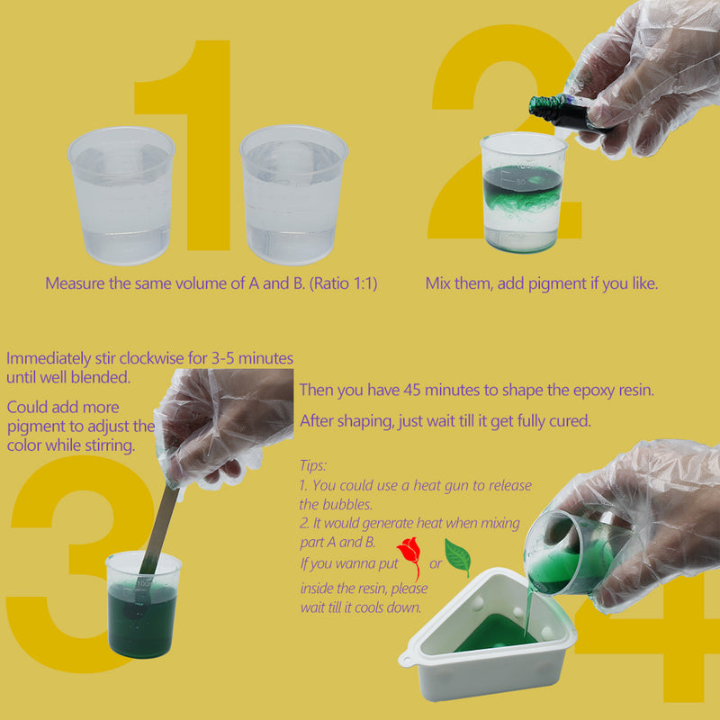 16 Ounce Clear Epoxy Resin Kit, 2 Part Epoxy Resin with Bonus Measuring Cups, Disposable Gloves and Wooden Sticks