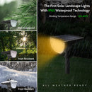 Solar Landscape Spotlights, Wireless Solar Powered Landscaping Wall Lights, Warm White 2Pack